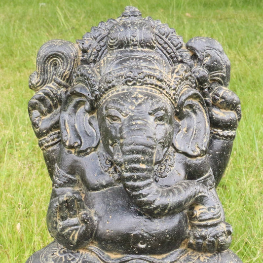 Ganesha Figur Hinduismus Buddhismus Gott Götterbote Ganapati Geschenk Garten Gartendeko Beton GRC 36 cm