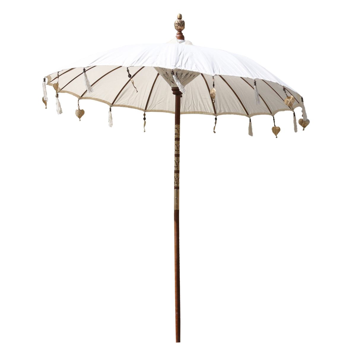 Bali Sonnenschirm Balinesischer Schirm Garten Baumwolle Sonnenschutz Handarbeit Retro Vintage Dekoschirm 2-teilig ca.180 cm