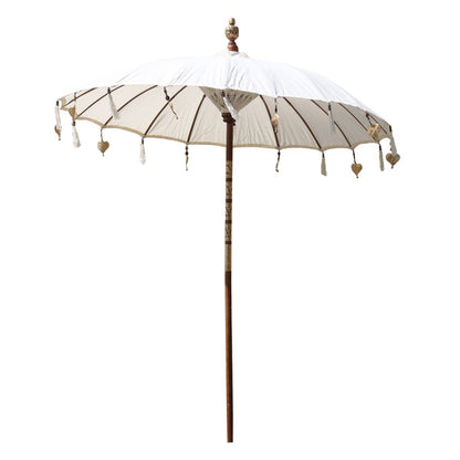 Bali Sonnenschirm Balinesischer Schirm Garten Baumwolle Sonnenschutz Handarbeit Retro Vintage Dekoschirm 2-teilig ca.180 cm
