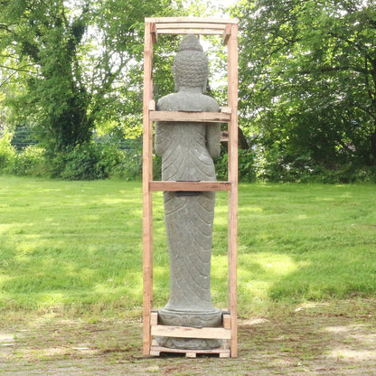 Buddha Steinfigur Massiv aus Stein Gartendeko 