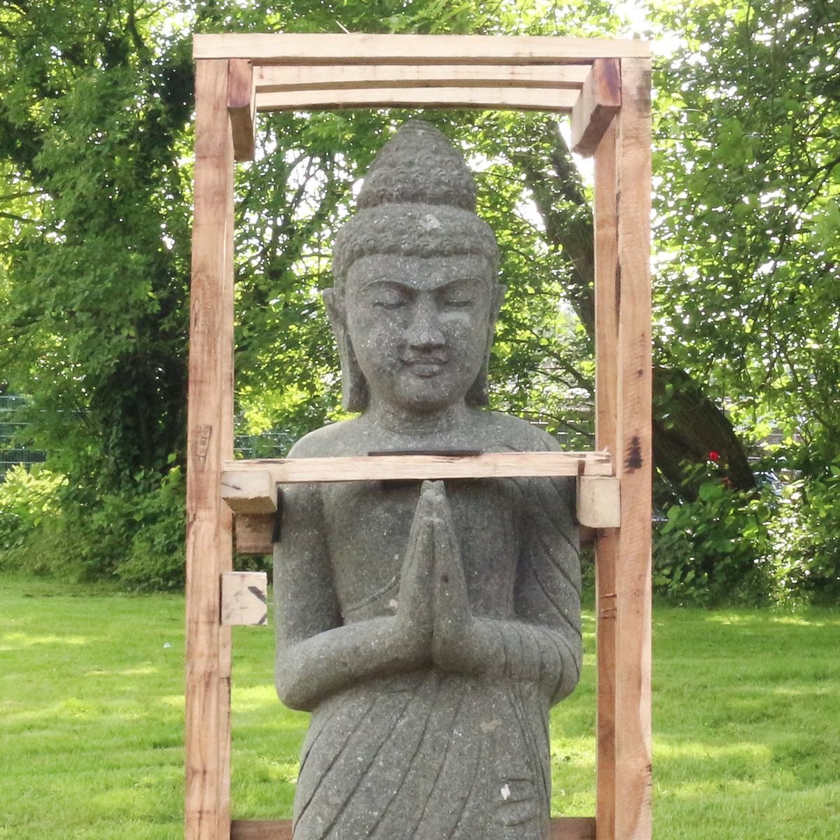 Buddha Steinfigur Massiv aus Stein Gartendeko 