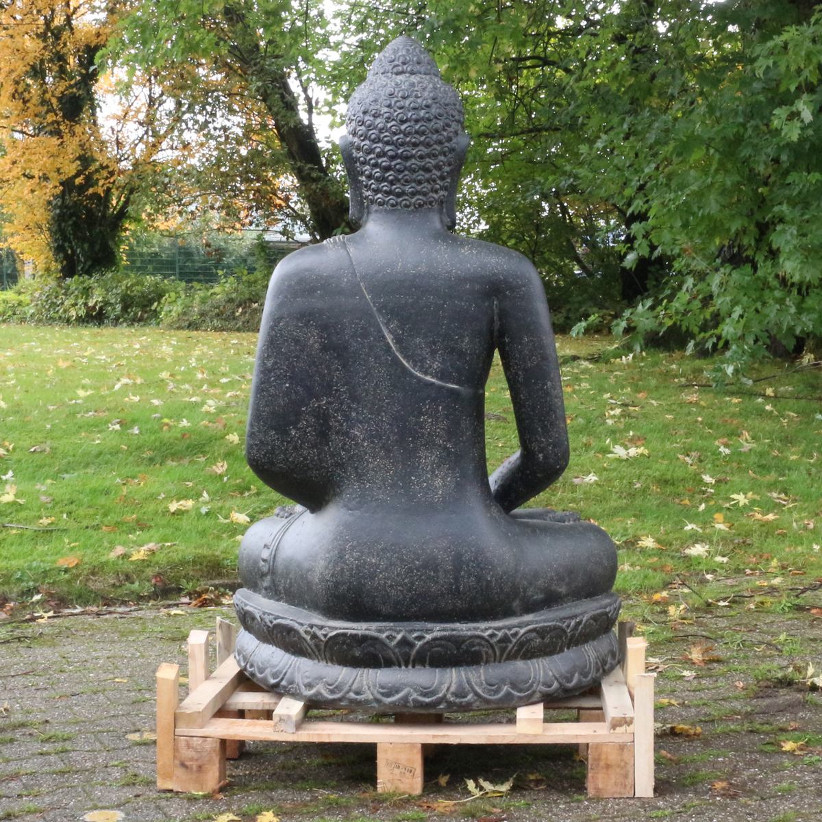 Große Buddha Steinfigur sitzend Skulptur 126cm