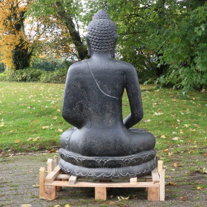 Große Buddha Steinfigur sitzend Skulptur 126cm