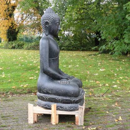 Große Buddha Steinfigur sitzend Skulptur 126cm