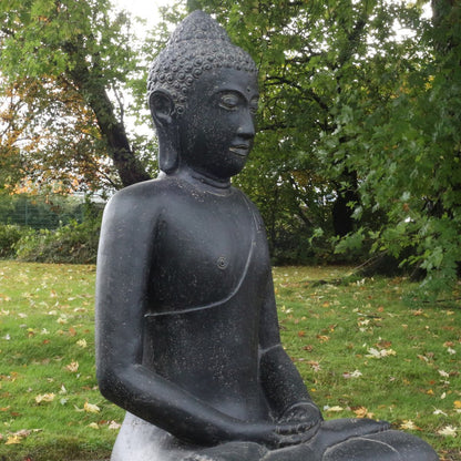 Große Buddha Steinfigur sitzend Skulptur 126cm