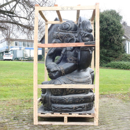 Ganesha Steinfigur Skulptur Elefant Garten Deko Figur