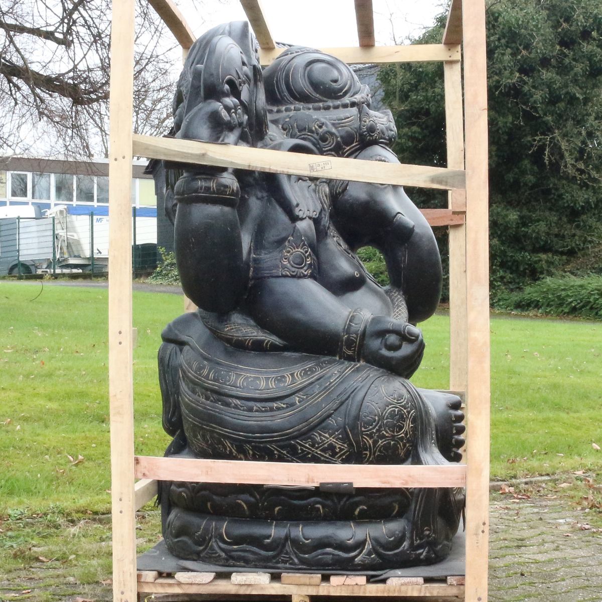 Ganesha Steinfigur Skulptur Elefant Garten Deko Figur