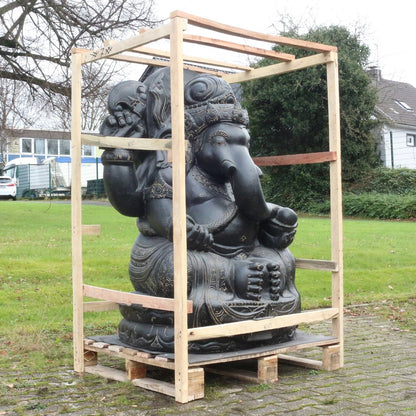 Ganesha Steinfigur Skulptur Elefant Garten Deko Figur