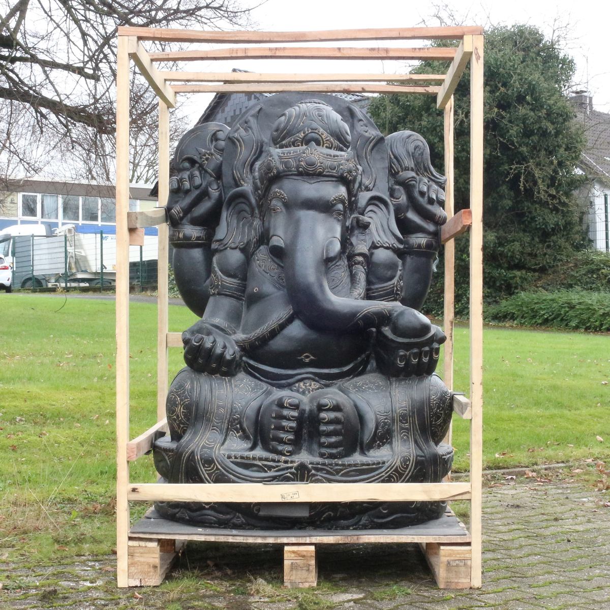 Ganesha Steinfigur Skulptur Elefant Garten Deko Figur
