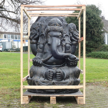 Ganesha Steinfigur Skulptur Elefant Garten Deko Figur