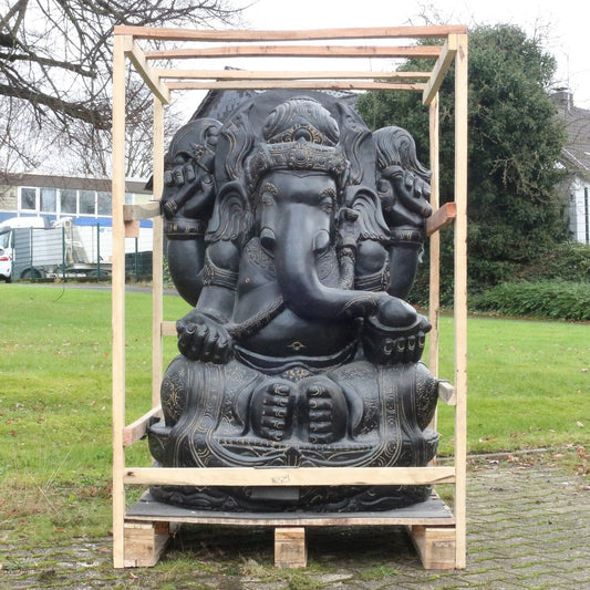 Ganesha Steinfigur Skulptur Elefant Garten Deko Figur