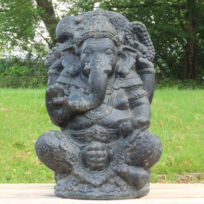 Ganesha Skulptur aus Steinguss für innen und außen ca. 80 cm