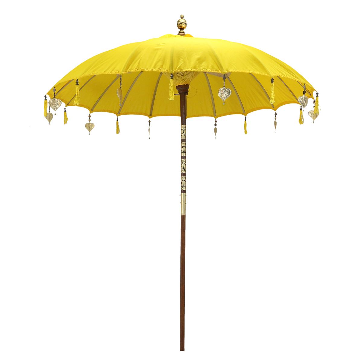 Bali Sonnenschirm Balinesischer Schirm Garten Baumwolle Sonnenschutz Handarbeit Retro Vintage Dekoschirm 2-teilig ca.180 cm