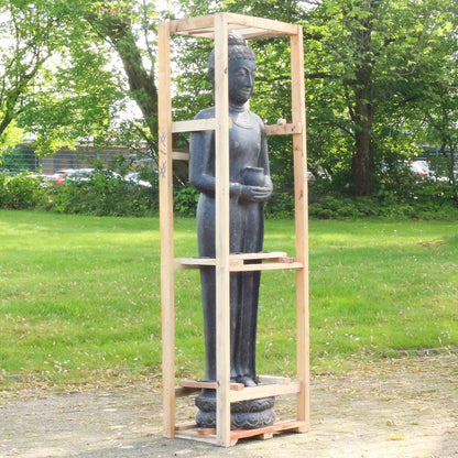 Buddha Steinfigur Deko aus Stein für den Garten frostsicher wetterfest groß Steinbuddha
