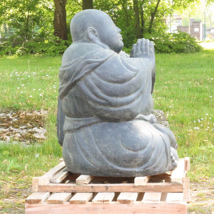 China Buddha Steinfigur Deko aus Stein für den Garten frostsicher wetterfest groß 