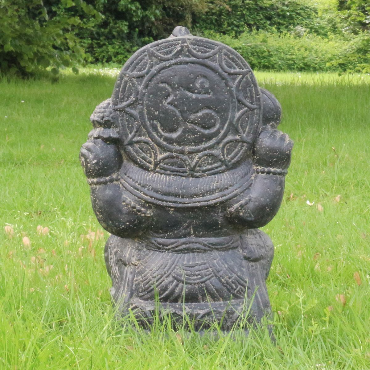 Ganesha Steinfigur Hinduismus Buddhismus Gott Götterbote Ganapati Geschenk Stein Lavasand 50 cm