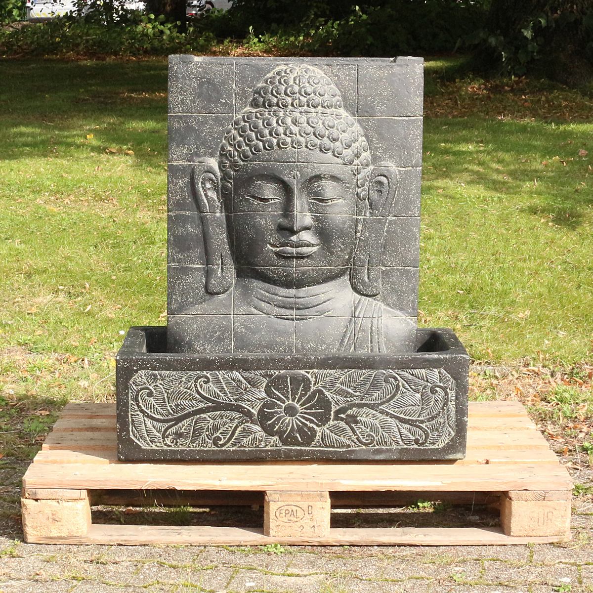 Buddha Wand Stein Relief Wasserwand Outdoor Garten Deko 2 Teilig 92 cm