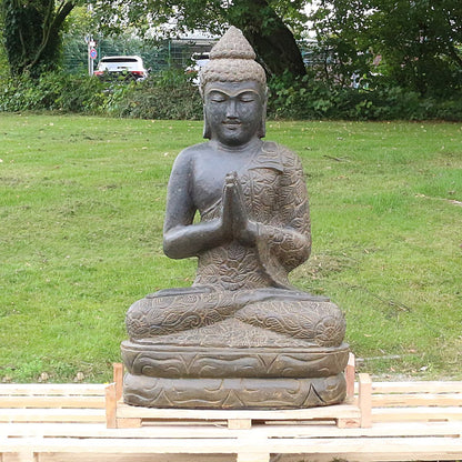 Gartenfigur Buddhafigur Steinbuddha Buddha aus Stein für den Garten