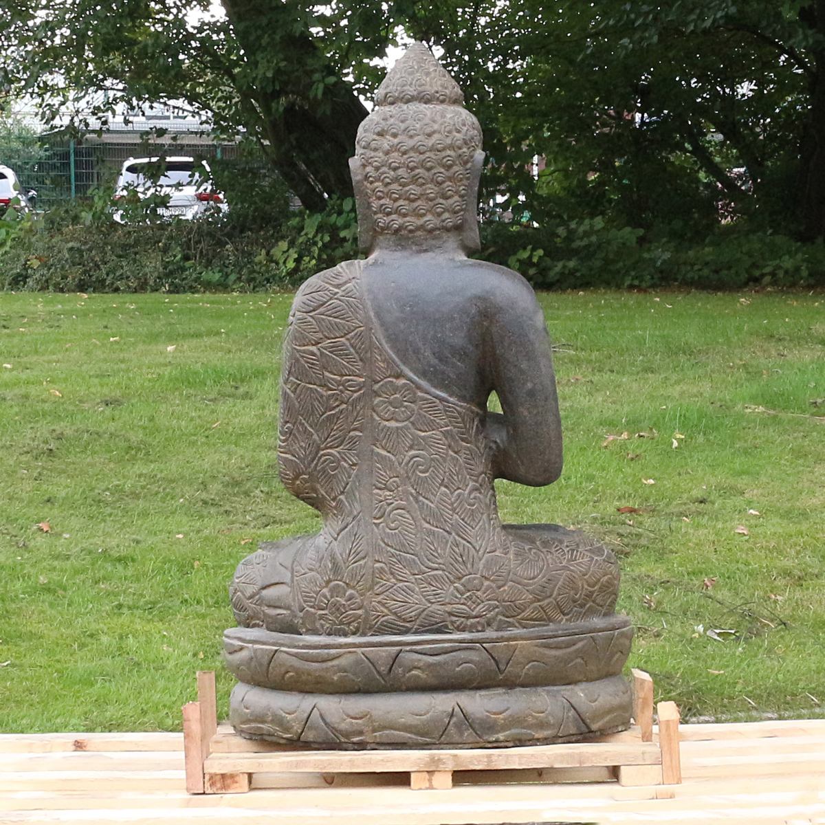 Gartenfigur Buddhafigur Steinbuddha Buddha aus Stein für den Garten