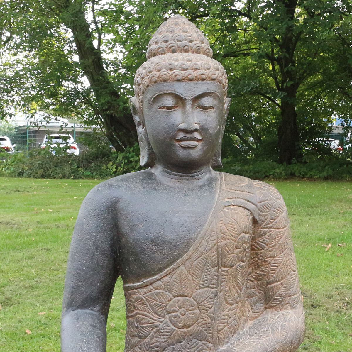 Gartenfigur Buddhafigur Steinbuddha Buddha aus Stein für den Garten
