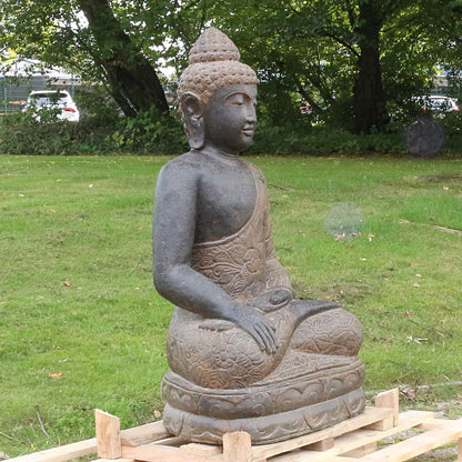 Gartenfigur Buddhafigur Steinbuddha Buddha aus Stein für den Garten