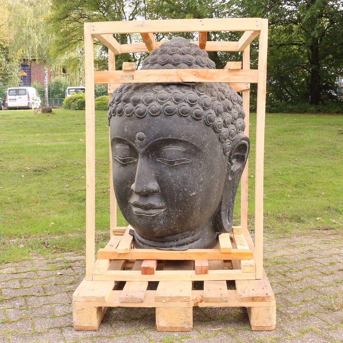 Buddha Steinfigur Buddhakopf Gartenfigur groß