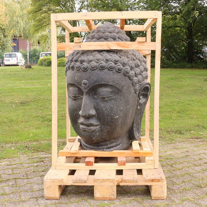 Buddha Steinfigur Buddhakopf Gartenfigur groß