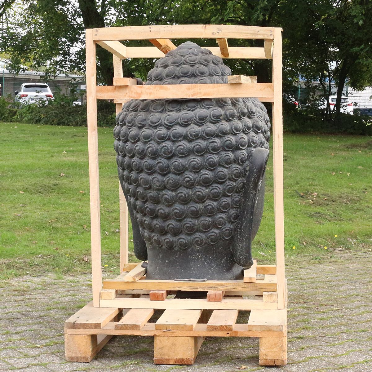 Buddha Steinfigur Buddhakopf Gartenfigur groß