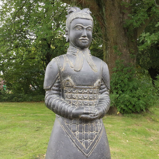 Samurai Krieger stehend aus Stein 152cm