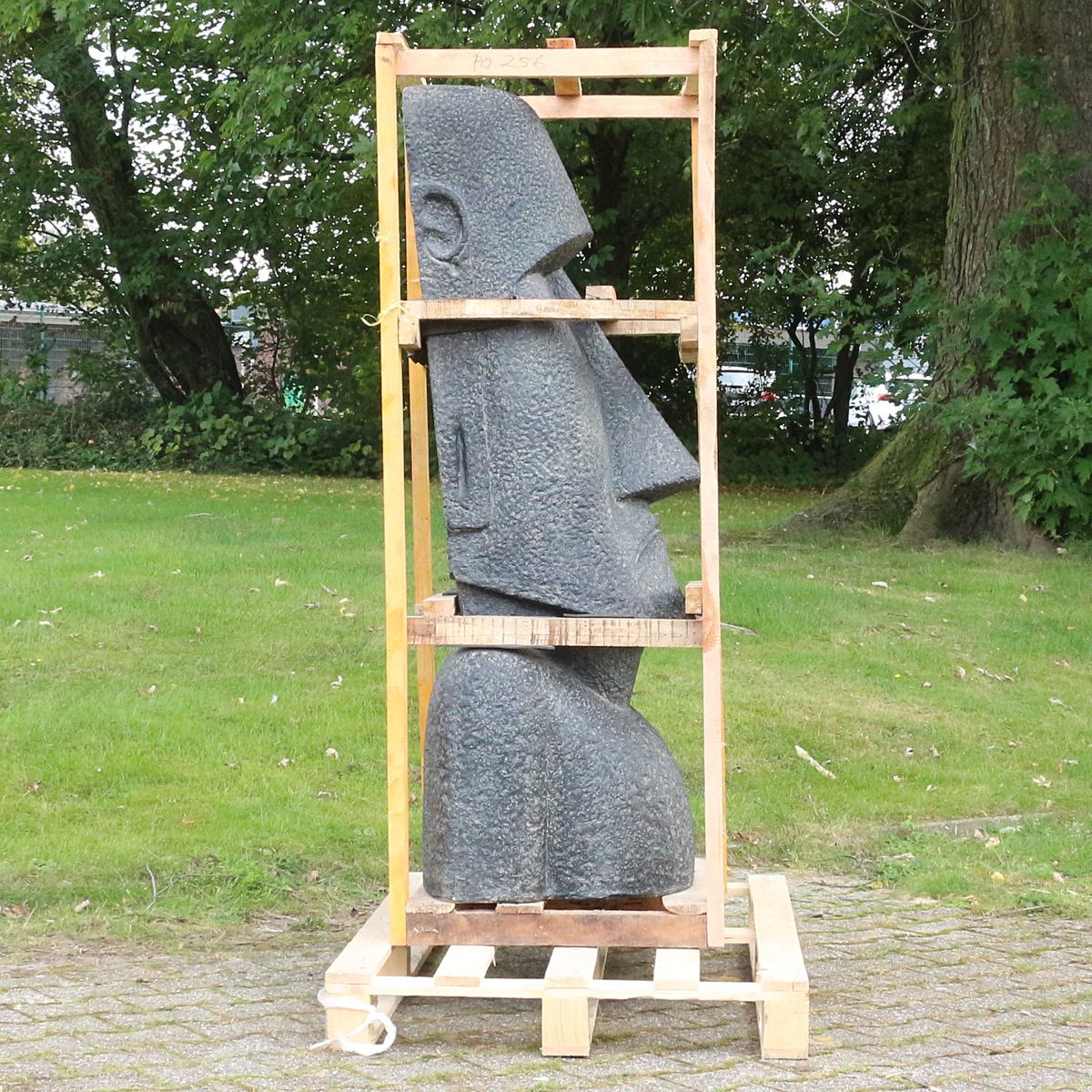 Moai Kopf Steinfigur Gartendeko aus Stein groß massiv wetterfest