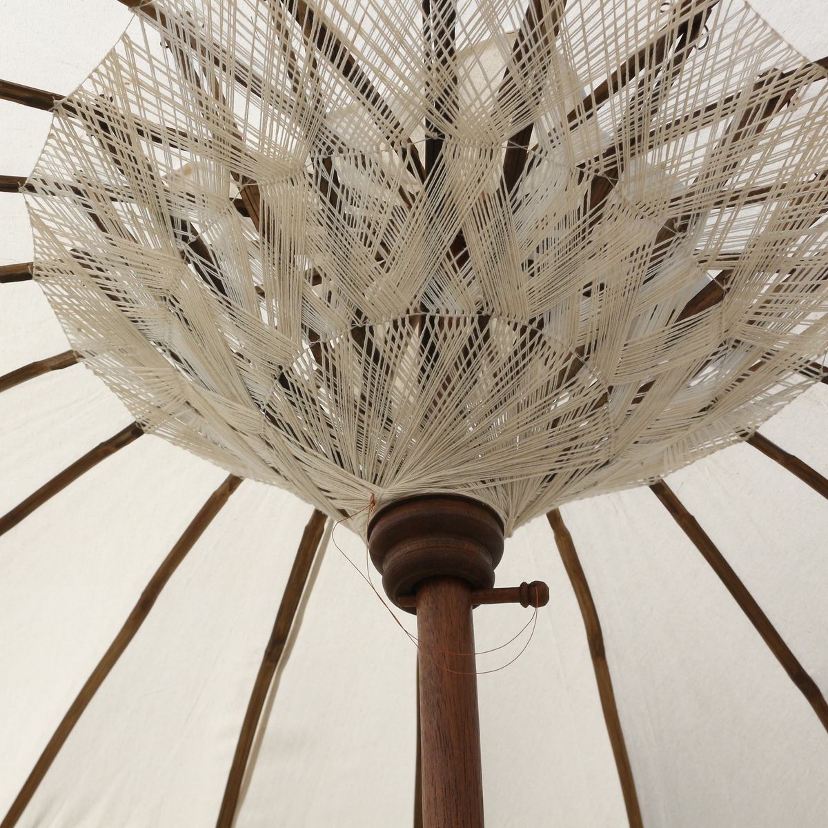 Bali Sonnenschirm Balinesischer Schirm Garten Baumwolle Sonnenschutz Handarbeit Retro Vintage Dekoschirm 2-teilig ca.180 cm