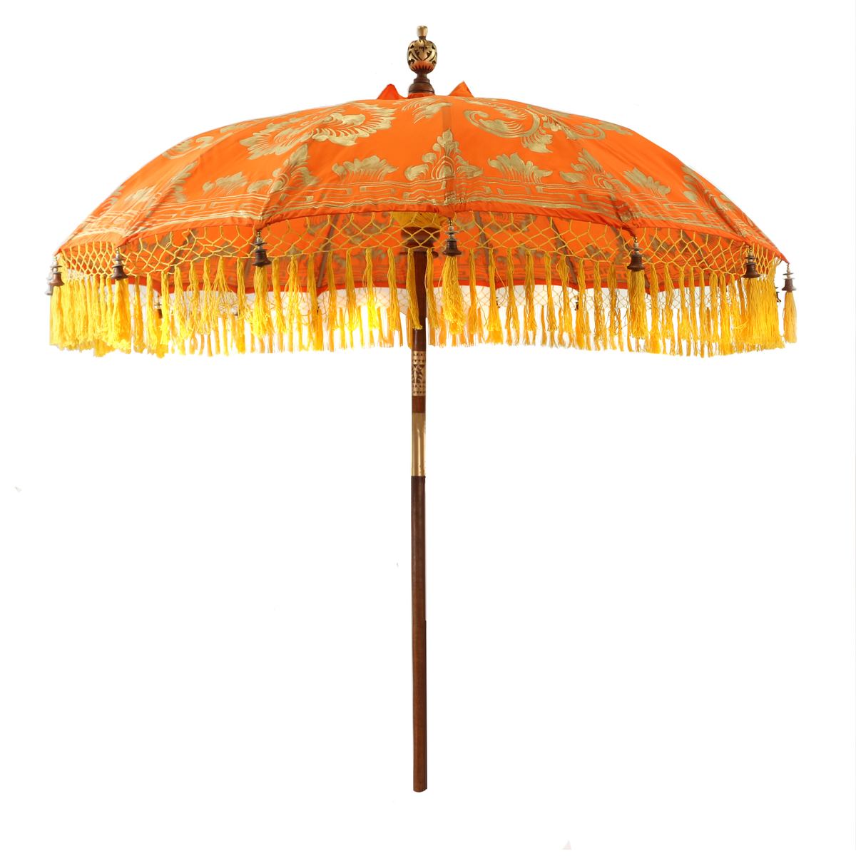 Balinesischer Sonnenschirm 180 cm Bemalung Orange Gelb Model Bella