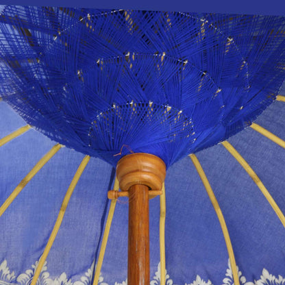 Bali Sonnenschirm Balinesischer Schirm Garten Baumwolle Handarbeit ideal für Balkon Dekoschirm 2-teilig ca. 130 Ø cm Variante