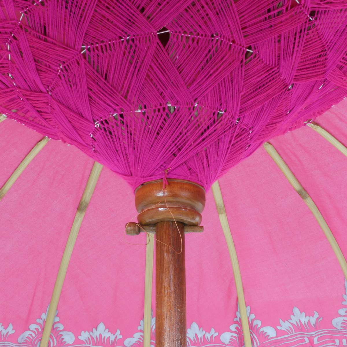 Bali Sonnenschirm Balinesischer Schirm Garten Baumwolle Handarbeit ideal für Balkon Dekoschirm 2-teilig ca. 130 Ø cm Variante
