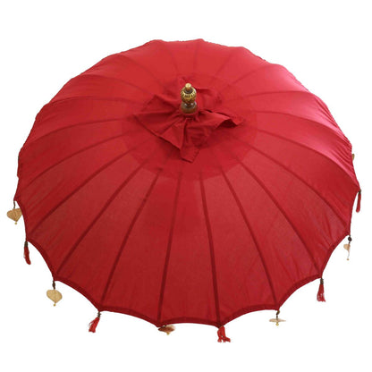 Bali Sonnenschirm Balinesischer Schirm Garten Baumwolle Sonnenschutz Handarbeit Retro Vintage Dekoschirm 2-teilig ca.180 cm