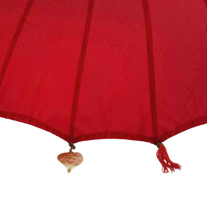 Bali Sonnenschirm Balinesischer Schirm Garten Baumwolle Sonnenschutz Handarbeit Retro Vintage Dekoschirm 2-teilig ca.180 cm