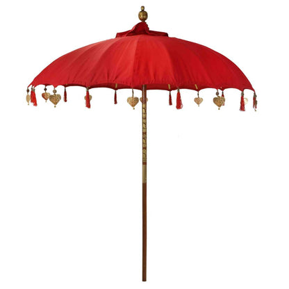 Bali Sonnenschirm Balinesischer Schirm Garten Baumwolle Sonnenschutz Handarbeit Retro Vintage Dekoschirm 2-teilig ca.180 cm