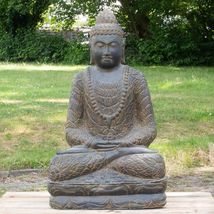 Gartenfigur Buddhafigur Steinbuddha Buddha aus Stein für den Garten