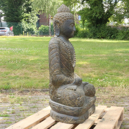 Gartenfigur Buddhafigur Steinbuddha Buddha aus Stein für den Garten