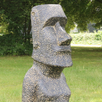 Osterinsel Moai Figur Skulptur Stein Lavasand Bali Tiki Garten Deko GRC 100 cm