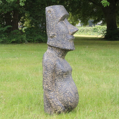 Osterinsel Moai Figur Skulptur Stein Lavasand Bali Tiki Garten Deko GRC 100 cm