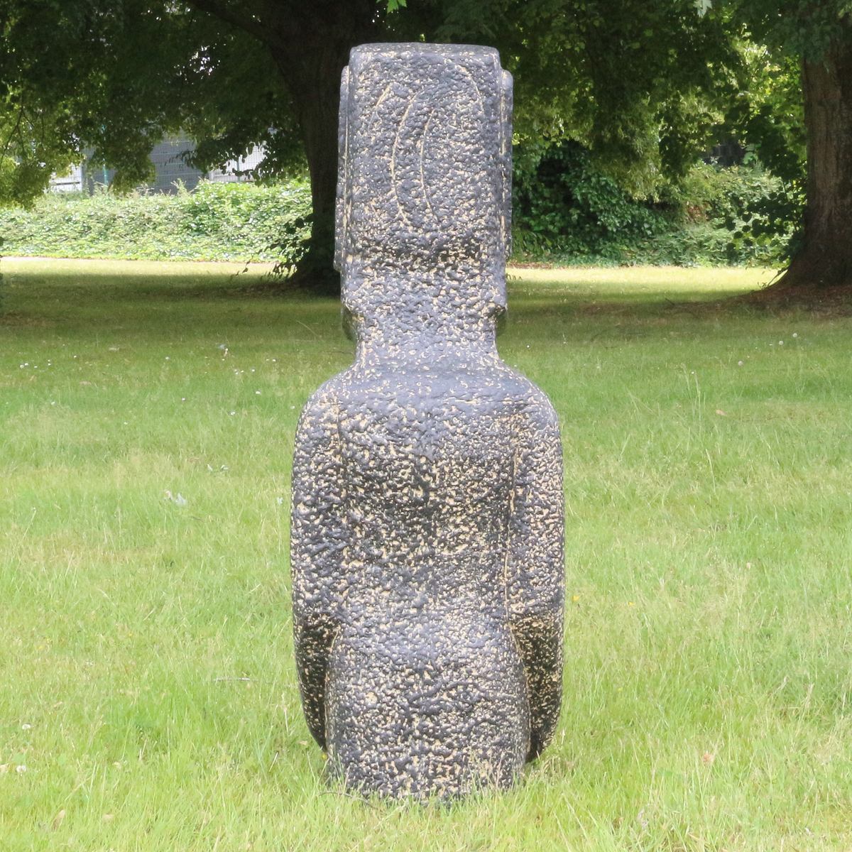 Osterinsel Moai Figur Skulptur Stein Lavasand Bali Tiki Garten Deko GRC 100 cm