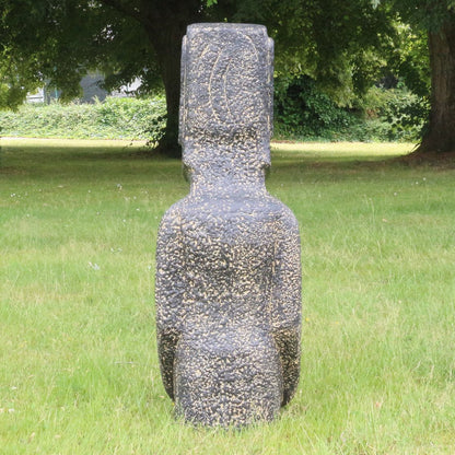 Osterinsel Moai Figur Skulptur Stein Lavasand Bali Tiki Garten Deko GRC 100 cm
