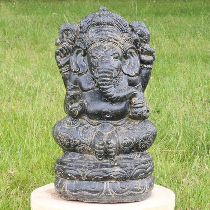 Ganesha Figur Hinduismus Buddhismus Gott Götterbote Ganapati Geschenk Garten Gartendeko Beton GRC 36 cm