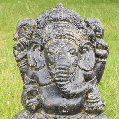Ganesha Figur Hinduismus Buddhismus Gott Götterbote Ganapati Geschenk Garten Gartendeko Beton GRC 36 cm