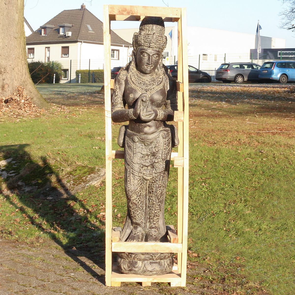 Devi Göttin Hinduismus Figur Skulptur Stein Lavasand Bali Gott Steinfigur Gartenfigur 150cm