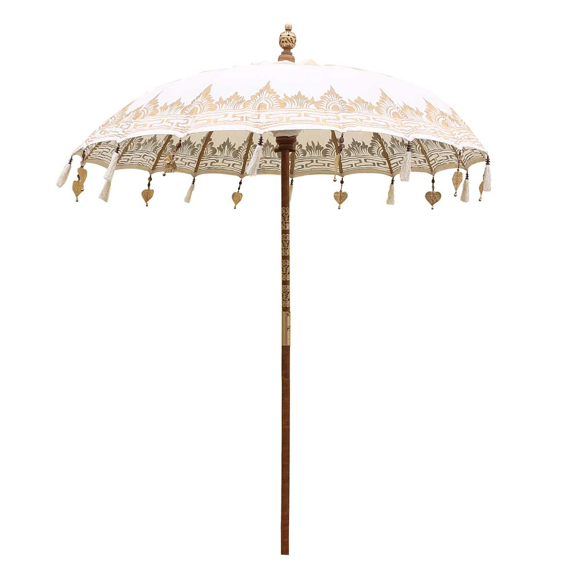 Bali Sonnenschirm Balinesischer Schirm Garten Baumwolle Handarbeit ideal für Balkon Dekoschirm 2-teilig ca. 130 Ø cm Variante