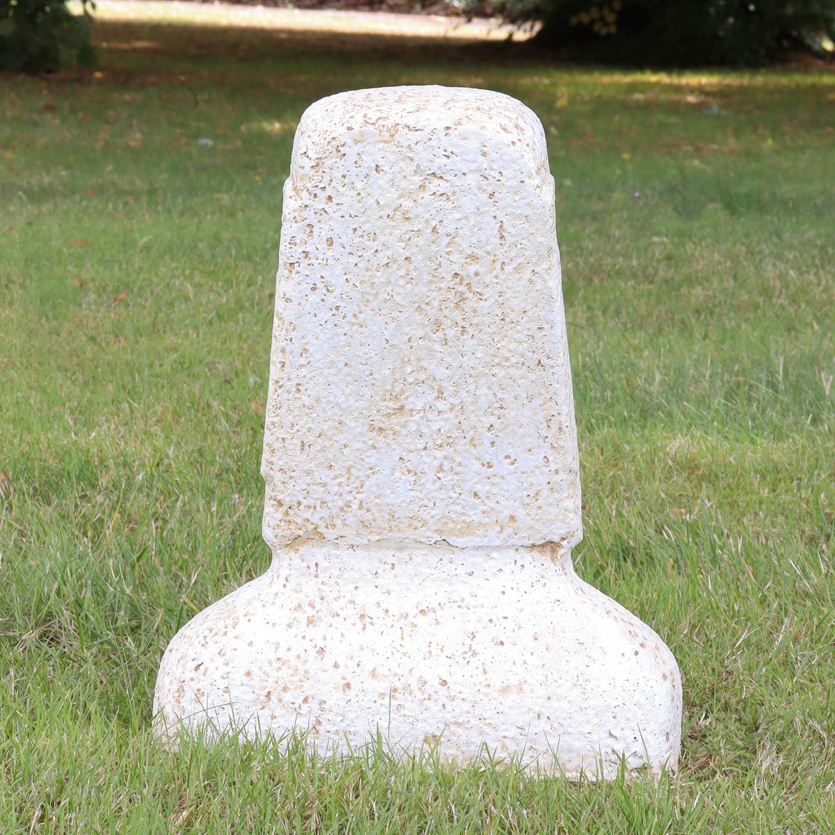 Osterinsel Moai Kopf Stein Steinfigur Gartenfigur Lavastein Figur Statue Weiß 40 cm