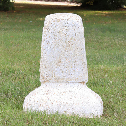Osterinsel Moai Kopf Stein Steinfigur Gartenfigur Lavastein Figur Statue Weiß 40 cm