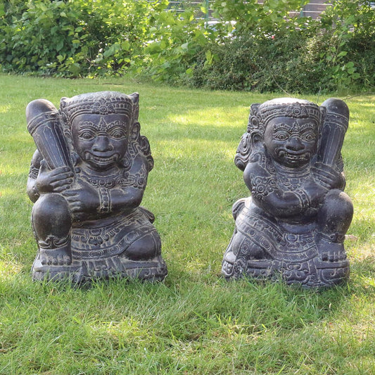 2er Tempelwächter Set Guardian Wächter Skulptur Steinfigur Figur Links und Rechts 50 cm